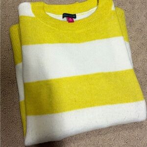 Vince Camuto Yellow and White Striped Women's Sweater